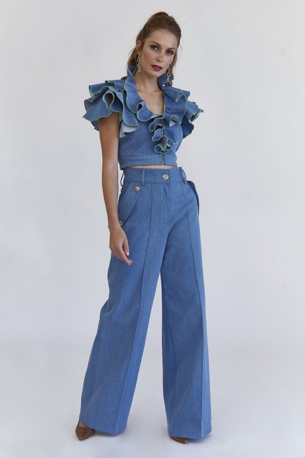 PANTALÓN DENIM PALAZZO
