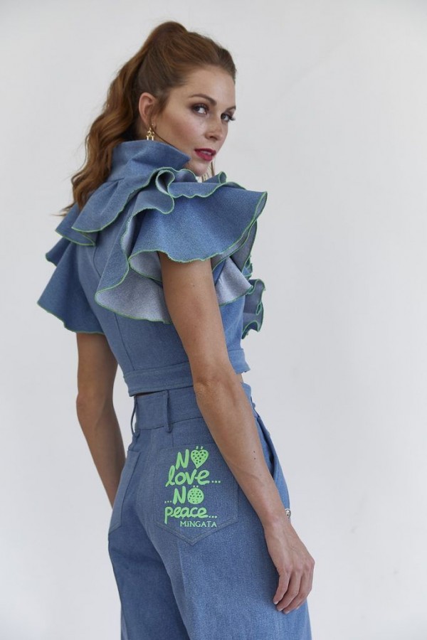 TOP DENIM VOLANTES