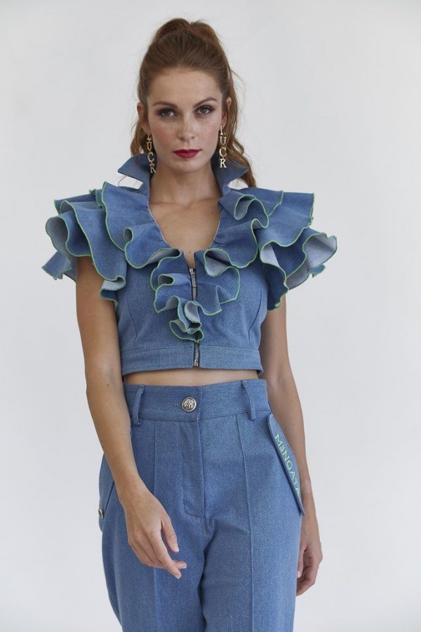 TOP DENIM VOLANTES TOP DENIM VOLANTES