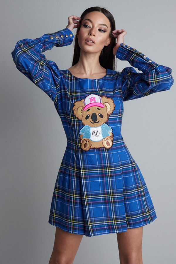 Vestido pichi cuadros azul