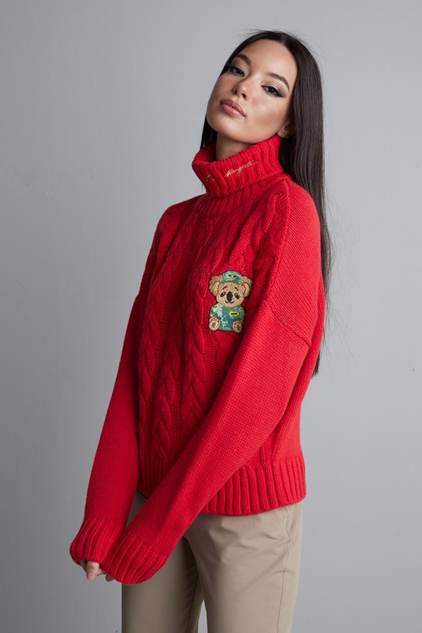 Jersey ochos cuello alto Rojo Jersey ochos cuello alto Rojo