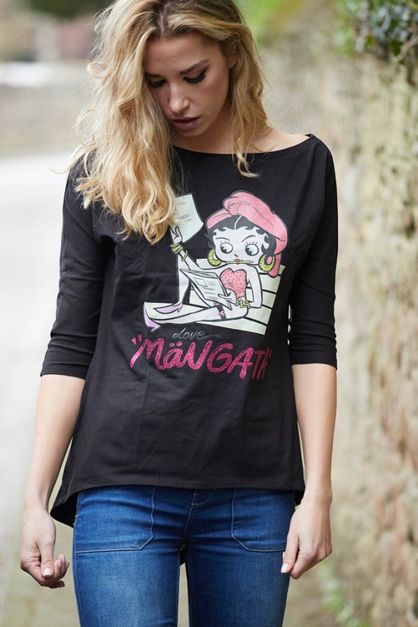 ASIMÉTRICA BETTY BOOP Negro