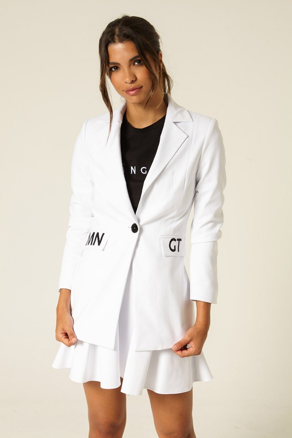 BLAZER DOBLE PINZA BLANCA...