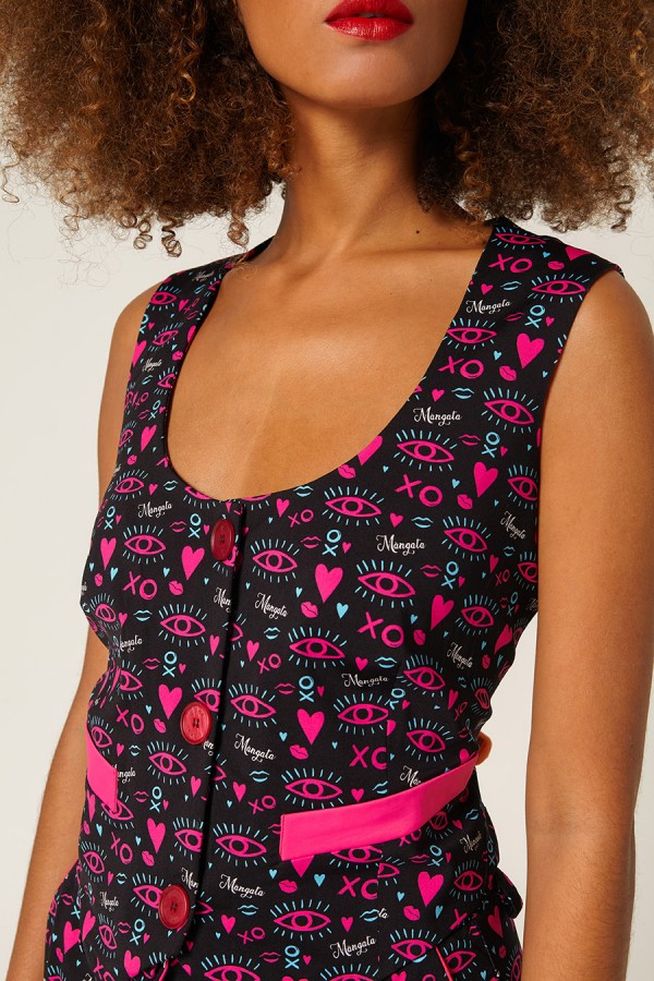 CHALECO LICRA ESTAMPADA XO