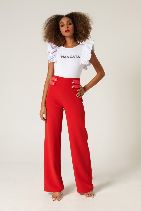 PANTALÓN ROJO TRABILLAS...
